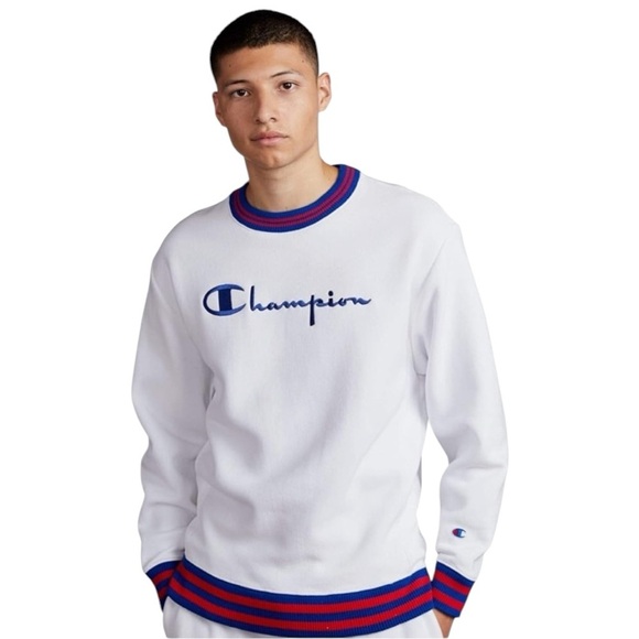 Champion Life Mens Reverse WeaveYarn Dye Rib Trim Crew Size Smal - Picture 1 of 12